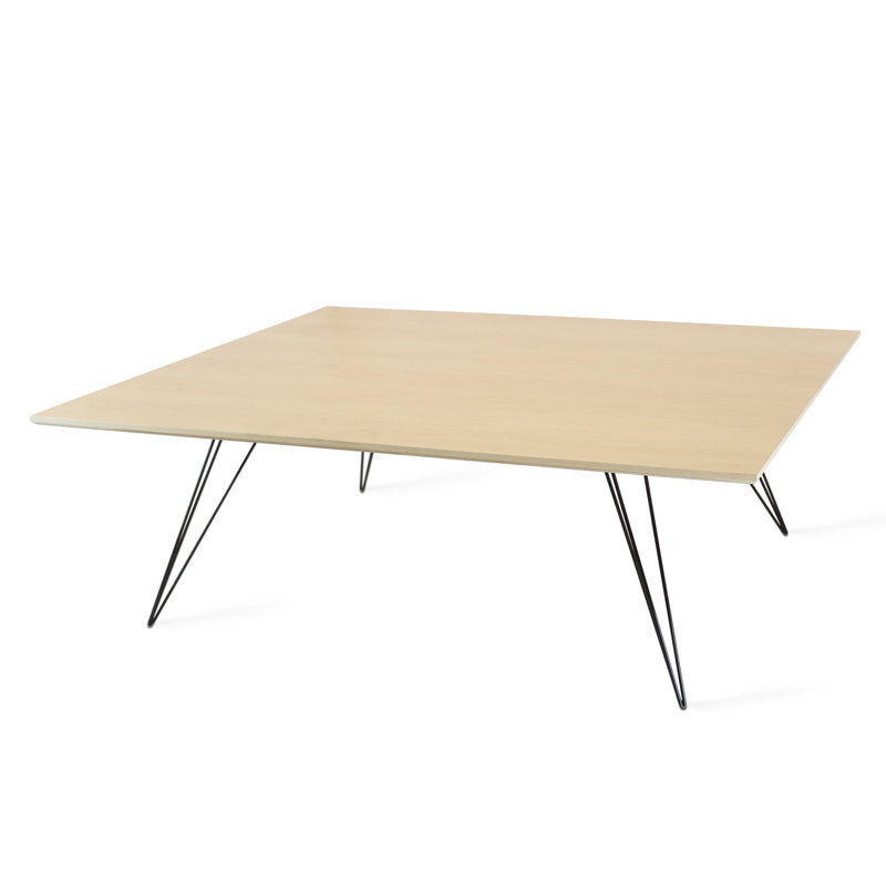 Williams Coffee Table, Black, 18" H x 54" L x 46" W, Maple