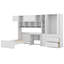 Lit plateforme simple avec tablettes de rangement, bureau et éclairage à DEL, lit plateforme en bois avec armoires, tiroirs et garde-robe-901698173
