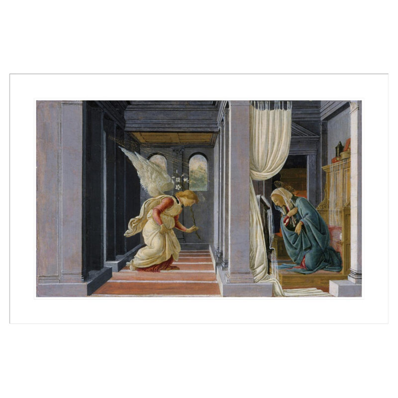 L'annonce par Sandro Botticelli - Estampe numérique encadrée, H 28,02 po x l 41,5 po