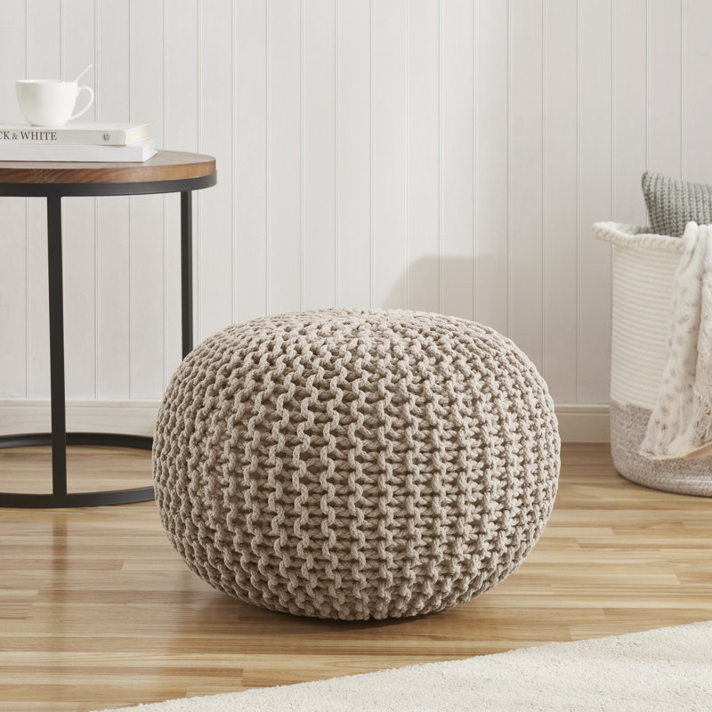 Repose-pieds rond avec repose-pieds By , Beige