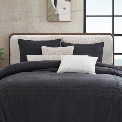 DKNY Pure Hotel Eyelet Duvet Black