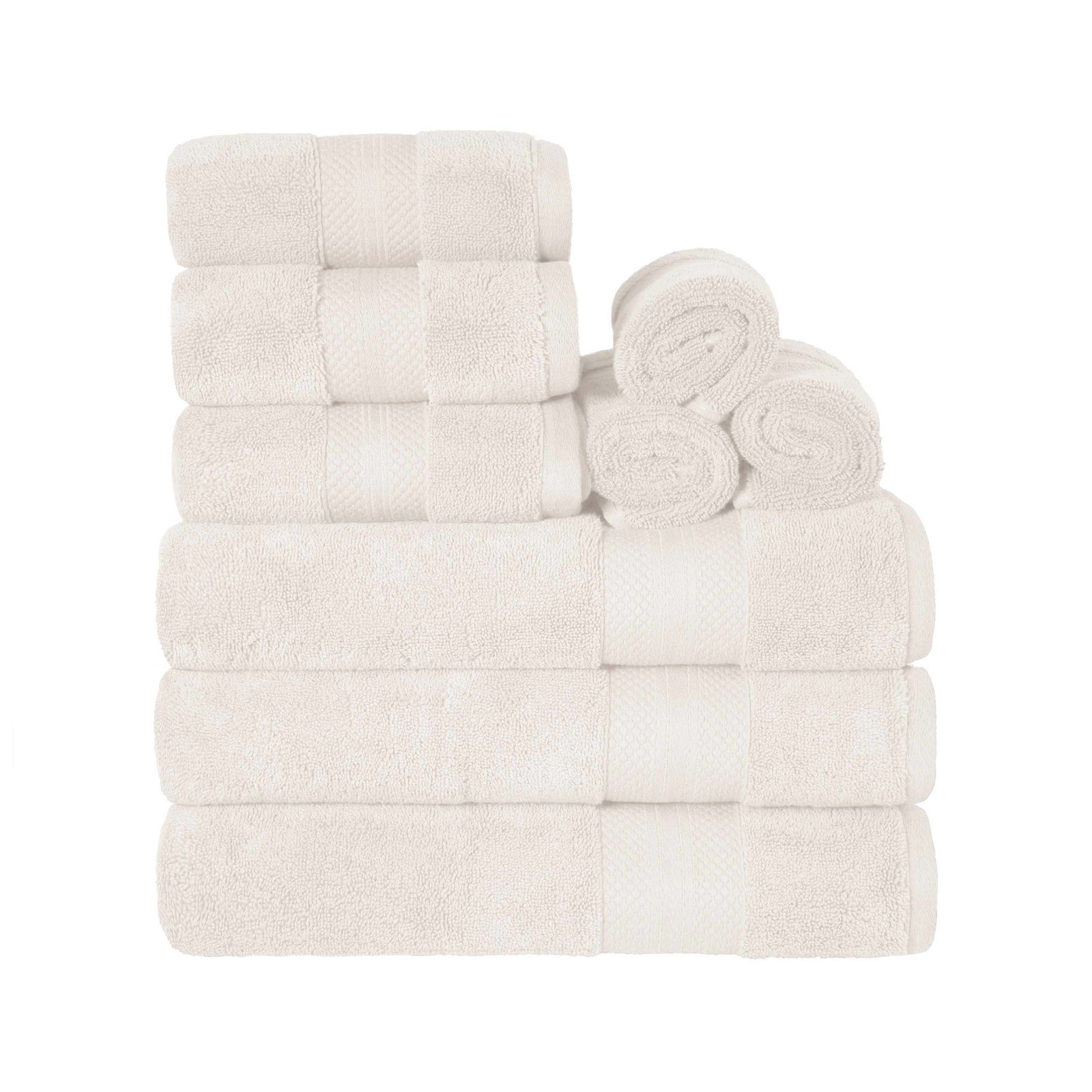 Finnian Ultra-Plush Heavyweight, 100% Turkish Towel Collection, Ivory, 9 Piece Towel Set