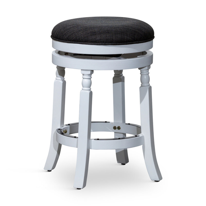 Tabouret de comptoir Adasu 24, Blanc / gris