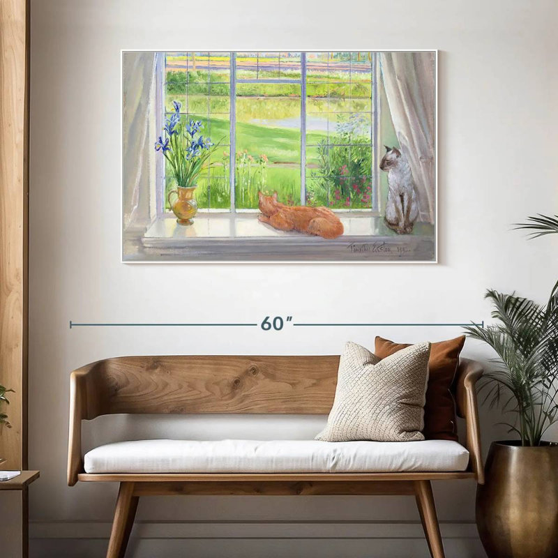 Brise du soir, Cadre flottant blanc, 46 po x 31 po