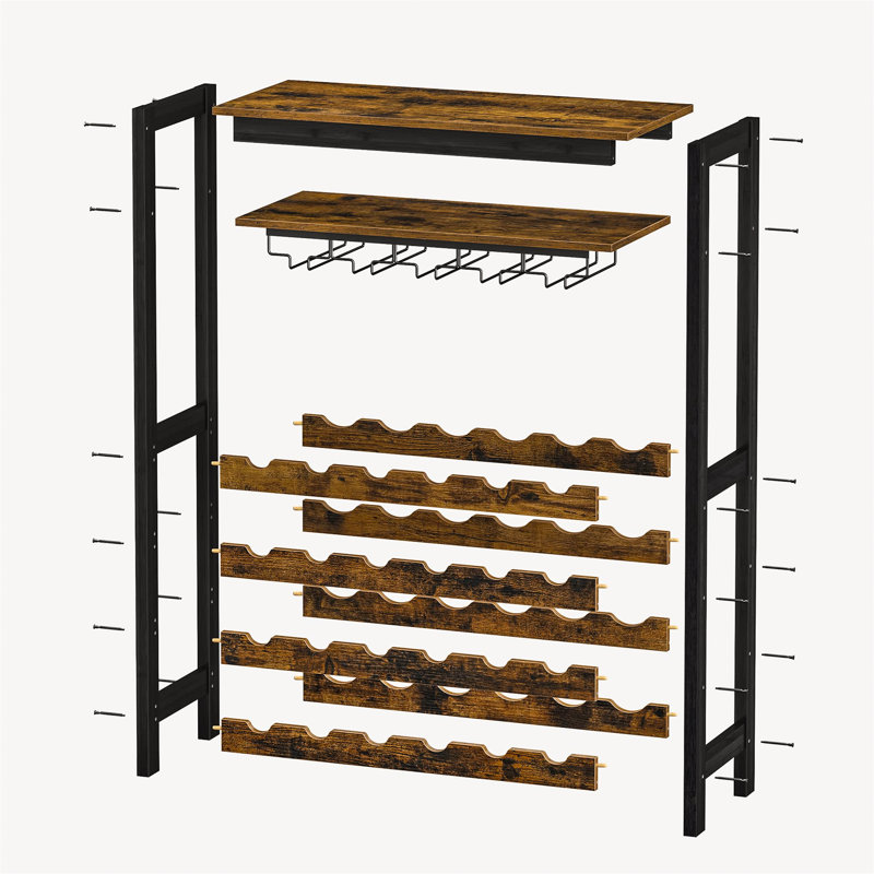 Beverlie Floor Wine Bottle & Glass Rack