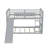Twin Over Twin Bunk Bed with Slide and Ladder, Gray