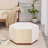 Marlow Contemporary Fabric Upholstered Ottoman with Hexagonal Wood Base-30785971