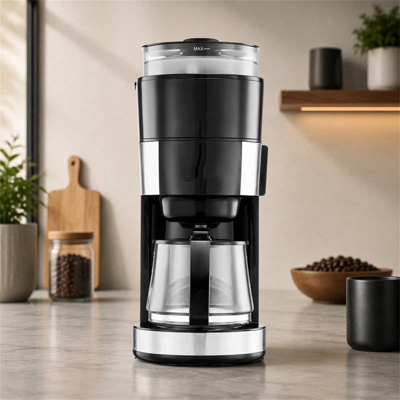 Cafetière à filtre de 10 tasses avec réglage de la mouture et de l'intensité
