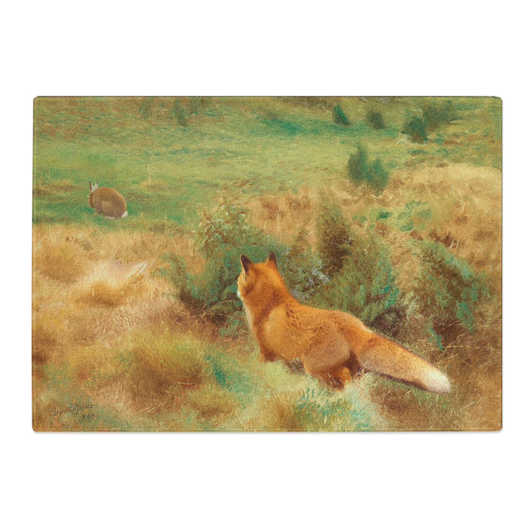Fox Stalking a Hare by Bruno Liljefors Chopping Board
