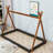 Twin Size Wooden Tent Floor Bed with Triangle Structure-1506752104