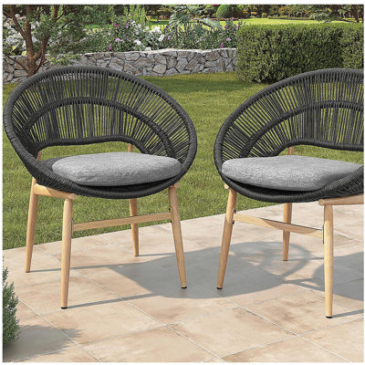 Chaise de salle à manger en osier de style papasan Cyril