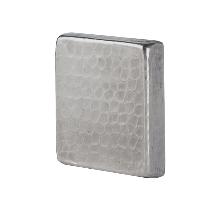 2" x 2" Nickel Plated Hammered Copper Tile 