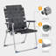 Chaise de plage noire pliante avec porte-gobelet (ensemble de 2)