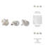 Figurine décorative à nœuds pour décoration intérieure - statue décorative moderne pour salon - objet décoratif sculptural pour console - ensemble de 3, 4,5 po, blanc
