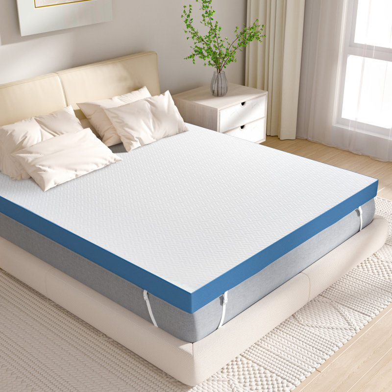 Surmatelas en rayonne de bambou à mémoire de forme en fibre de coton et éponge ordinaire, Très grand