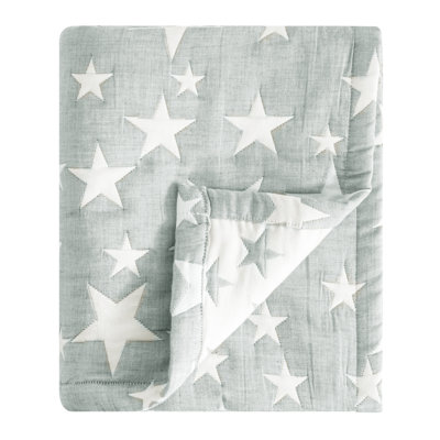 Couverture pour tout-petit réversible 100% mousseline 100% coton doux, respirante et légère imprimée toutes saisons, 30 po x 40 po (paquet de 1)