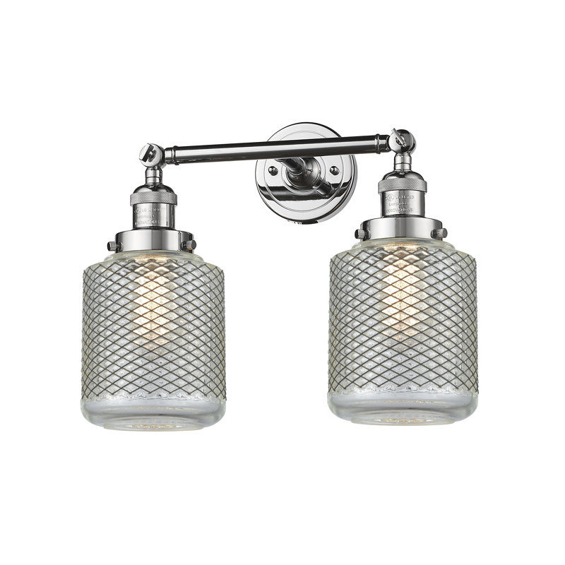 Éclairage pour salle de bain à intensité variable 2 lumières Iyana, Ampoule incandescente rétro de 60 watts, Chrome poli