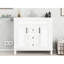 Meuble-lavabo blanc 36 po avec lavabo - armoire moderne 2 portes et tiroirs à fermeture douce Meuble de rangement en céramique spacieux et élégant