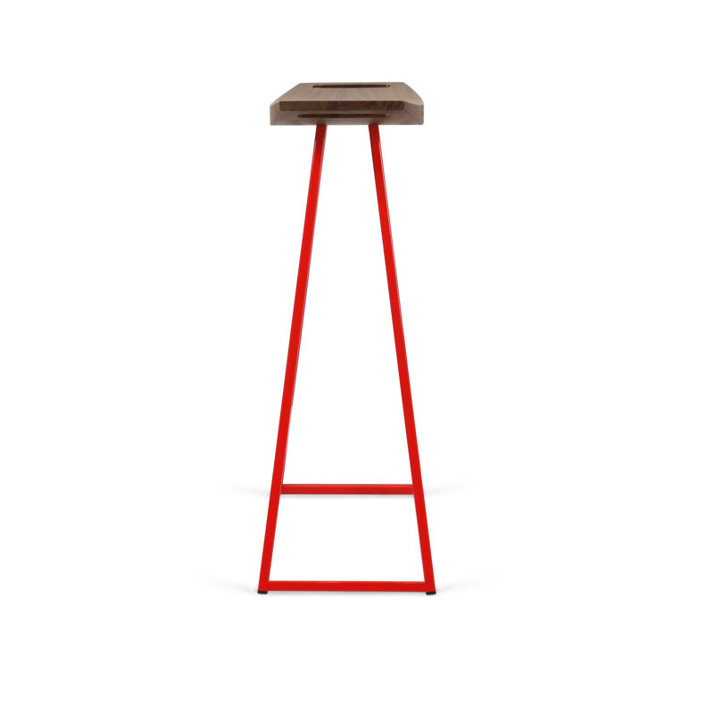 Tabouret de comptoir 24 po Roberts, Rouge, Noyer