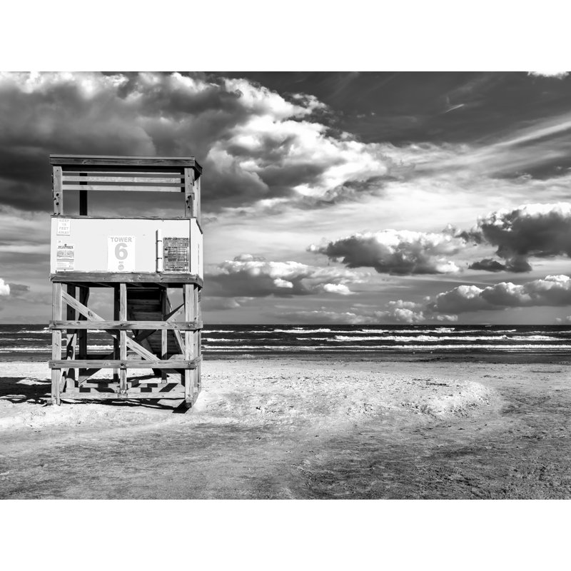 Life Guard Tower Print by Beth Sheridan, Black Framed Paper, 17.25" H x 21.25" W