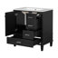 Meuble-lavabo simple 30 po avec plateau en bois massif Telvis