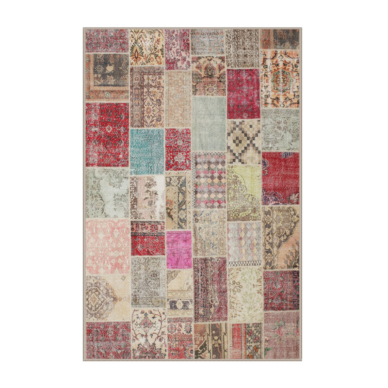 Tapis gris/beige/brun contemporain, Rectangle 4 pi x 6 pi