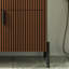 Meuble-lavabo de 30 po avec lavabo en céramique, équipé de poignées verticales et de tiroirs pleine extension, meuble-lavabo autoportant avec glissières de tiroir à fermeture en douceur, conception cannelée, brun foncé-928149744