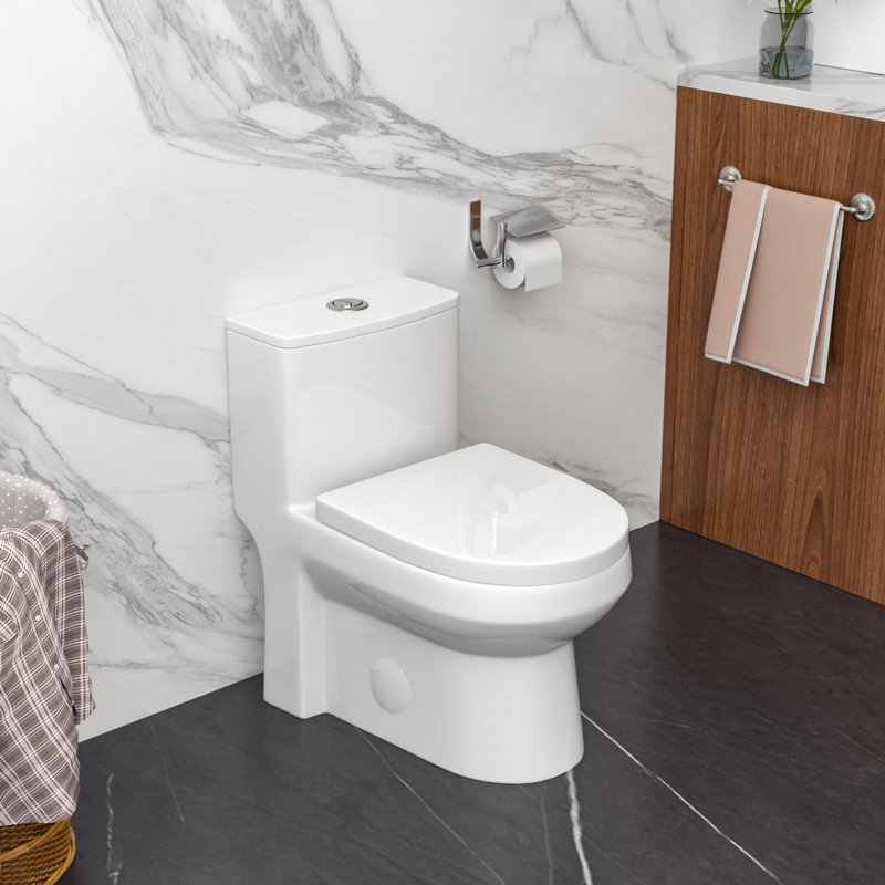 1.1/1.6 GPF Floor Mounted One-Piece Toilet Dual Flush Elongated Toilet(Seat Included)