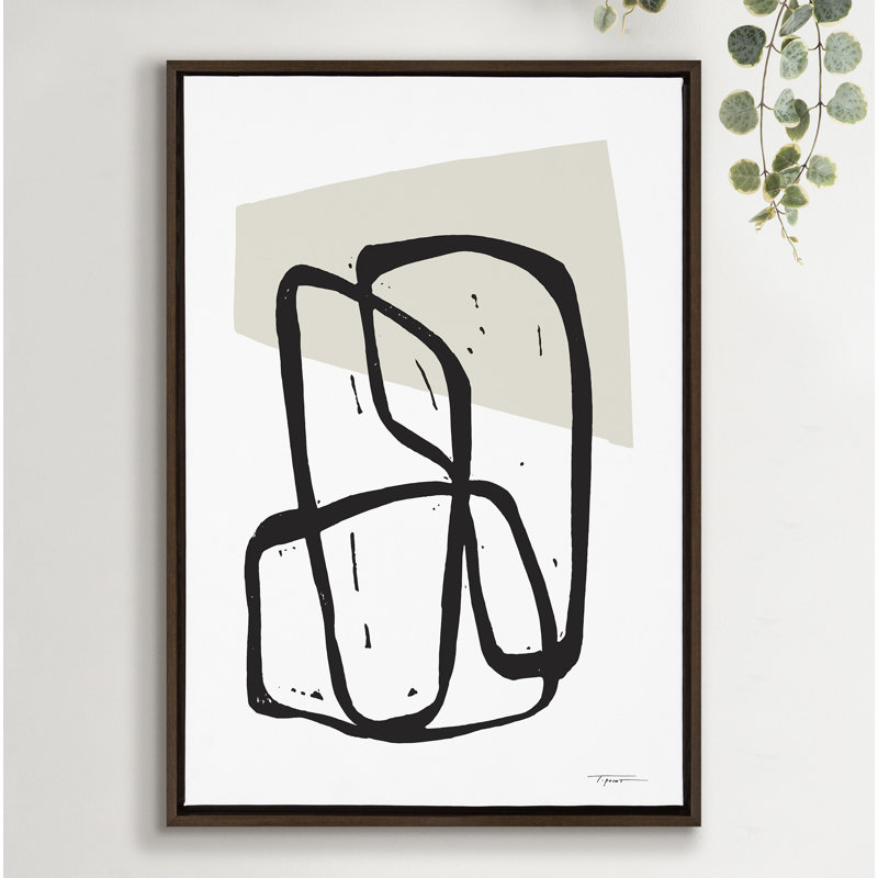 «Entangled Neutral» par déclaration sur toile encadrée, Encadrement brun