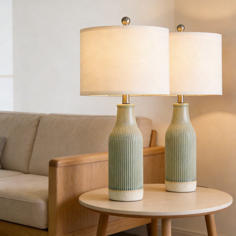 Ensemble de 2 lampes de table Modern Modern, Vert, Vert