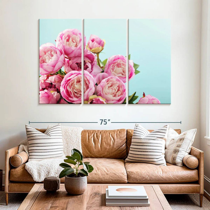 Fleurs de pivoine rose Harnek, H 42 po x l 65 po