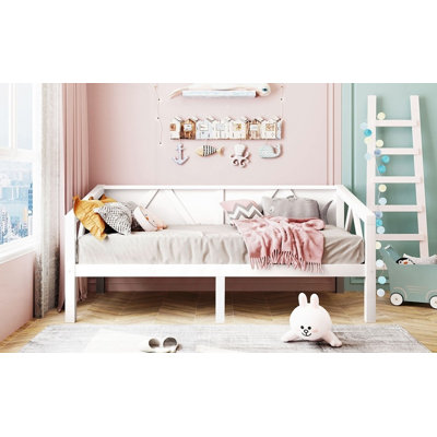 Lit de jour simple avec pieds en pin massif, sans sommier, stable et durable