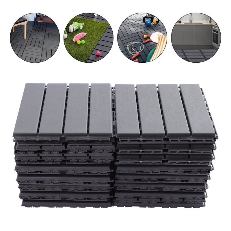 Carreau de terrasse emboîtable 11,81 po x 11,81 po Tec Pura