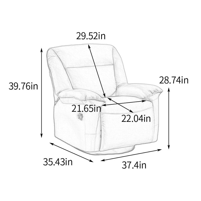 Fauteuil inclinable ergonomique en similicuir, Orange