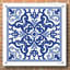 «Blue Tile VI» par Cindy Jacobs, art mural en verre acrylique-537502747