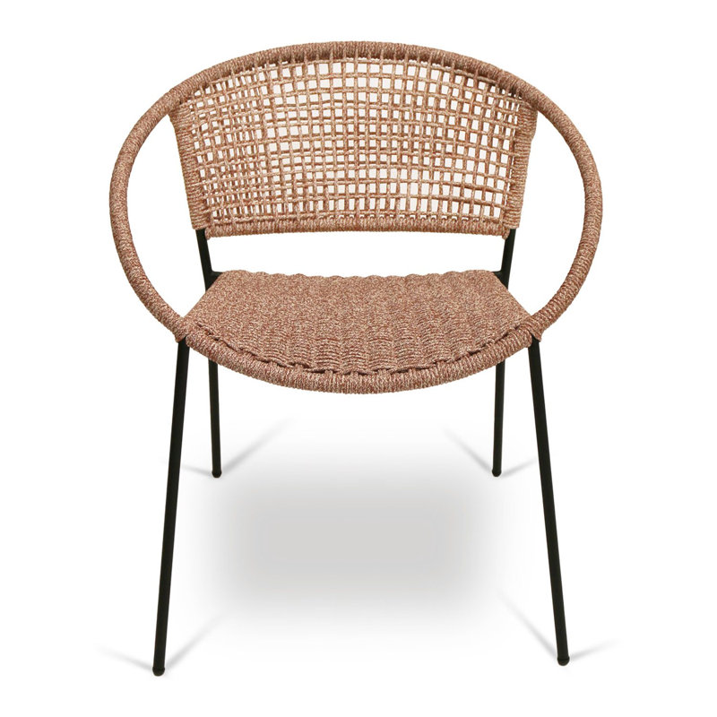 Outdoor Dining Armchair, Red/White