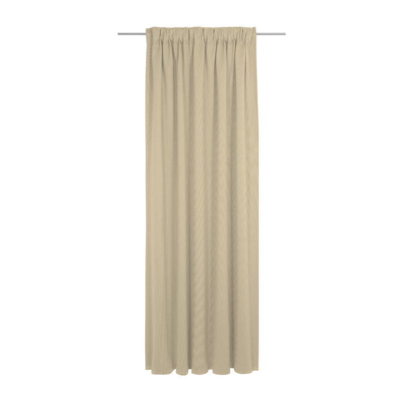 Uni Collection Light 100% Cotton Opaque Pinch Pleat Single Curtain Panel, Beige, 142cm wide x 295cm high