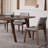 Contemporary Dining Set with Ash Wood and Stone-107498429