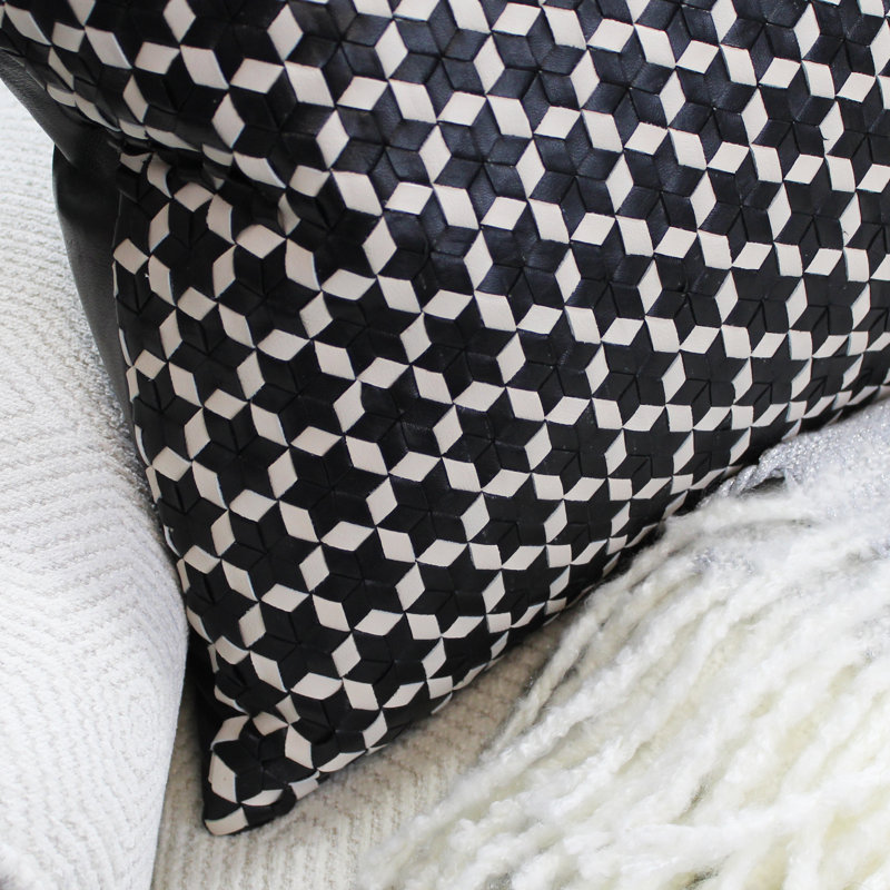 Geometric Feather Throw Pillow