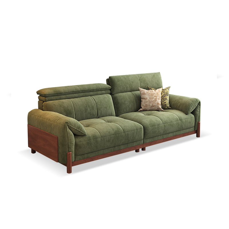 Canapé modulaire en chenille vert, H 40,55 po x l 94,49 po x P 39,37 po, 3, Vert