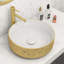 Bonde escamotable en céramique blanche Ruvati pour lavabo de salle de bain sans trop-plein-128759328