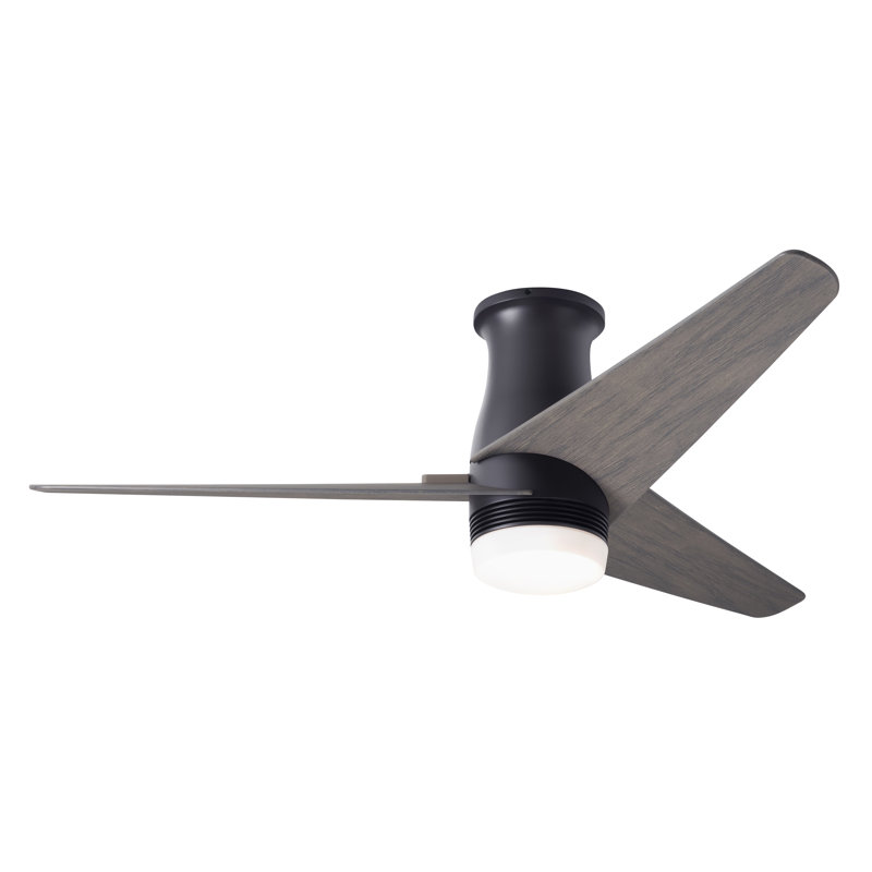 Velo 48'' Ceiling Fan with LED Lights, Dark Bronze, Wall/Remote Combo Controls, White