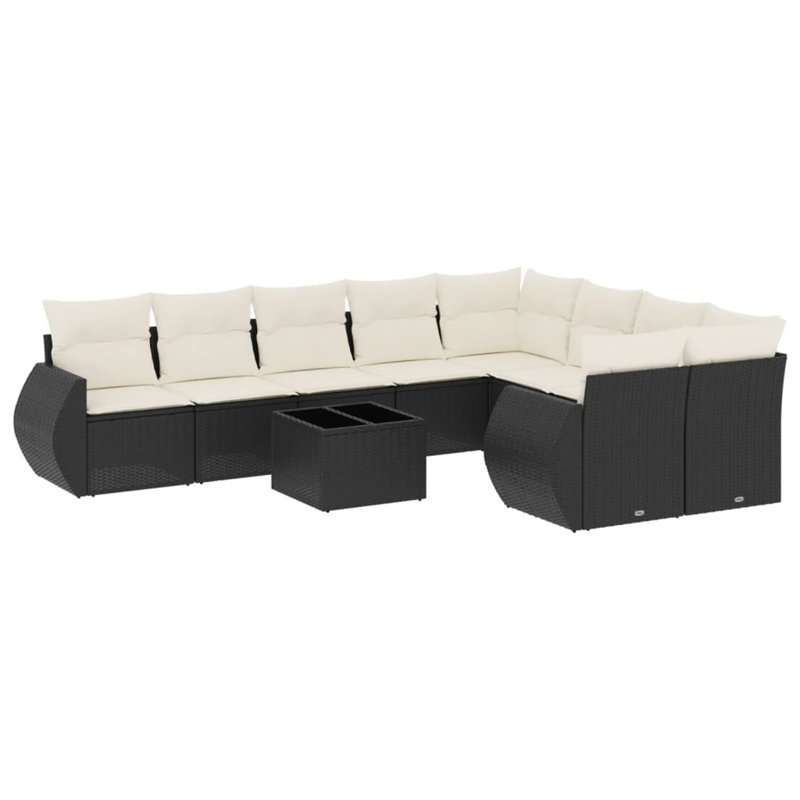 Ensemble de canapé de jardin Vidaxl noir et crème