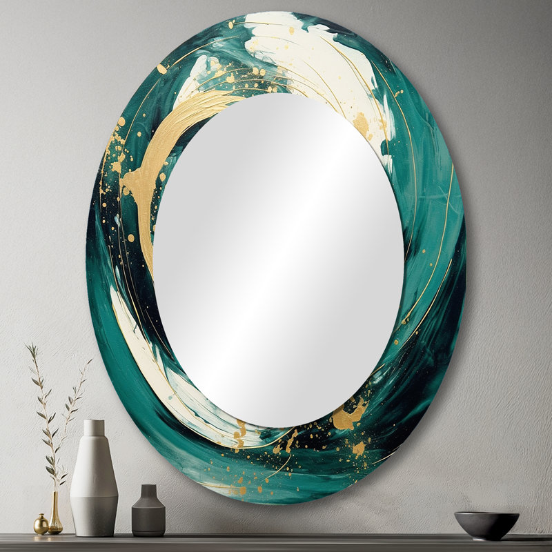 Makeba - Miroir abstrait en métal, 43 po x 33 po