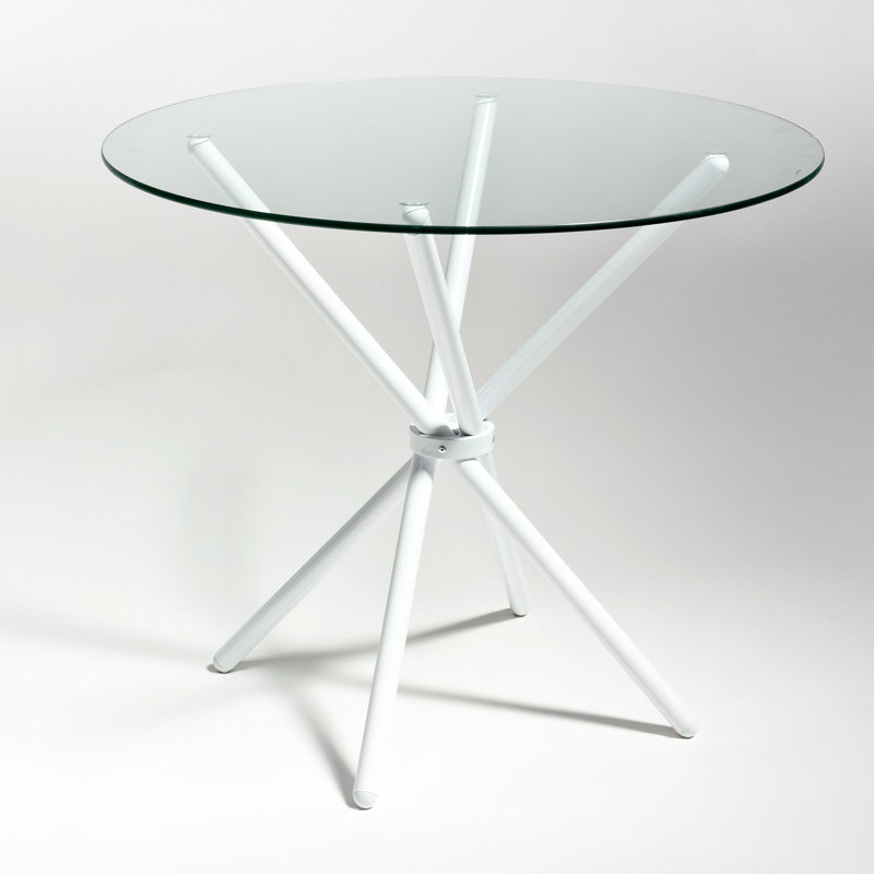 Desborough 4 - Person Dining Set, White, Chrome