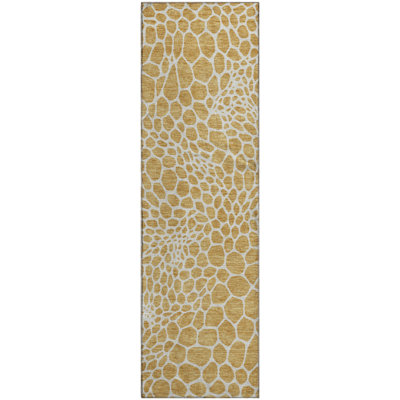 Premium Machine Washable Prisco Gold Rug