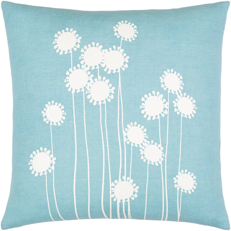 Lachen Pillow Cover A Throw, 20" x 20", Teal/Cream