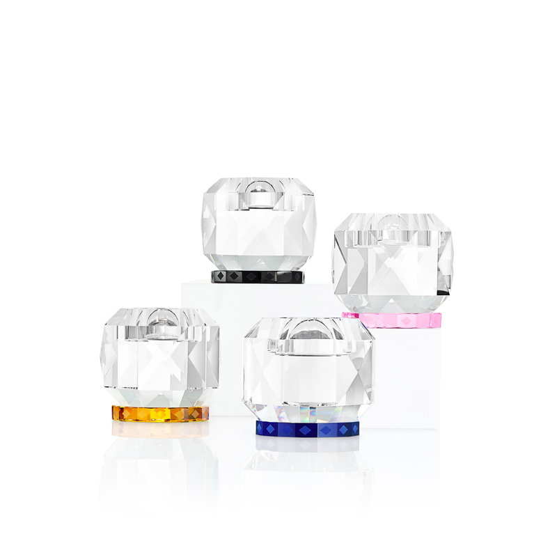 Texas Tealight Candle Holder, Clear/Rose