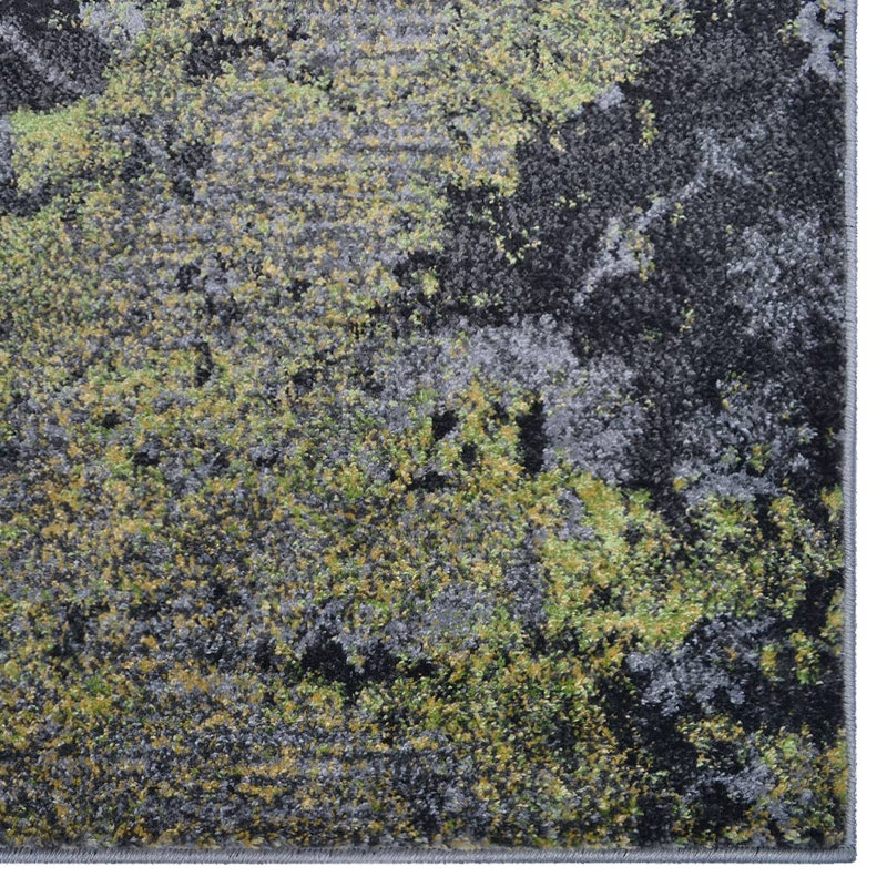 Bicknell Machine Made Heatset Polypropylene Area Rugs - Rectangle, Silver Color, Contemporary Modern Design, Low Pile Machine Made Area Rugs for Living Room, Bed Room