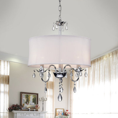 Lustre tambour à 3 lumières avec accents de cristal Devaney